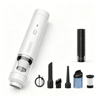 Mini Car Vacuum — Fits a Door Pocket, 12,000 Pa Brushless Motor, 2-in-1 Vacuum & Blower