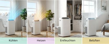 — 4-in-1 Portable Air Conditioner, 12,000 BTU | Cool, Heat, Dehumidify, Fan