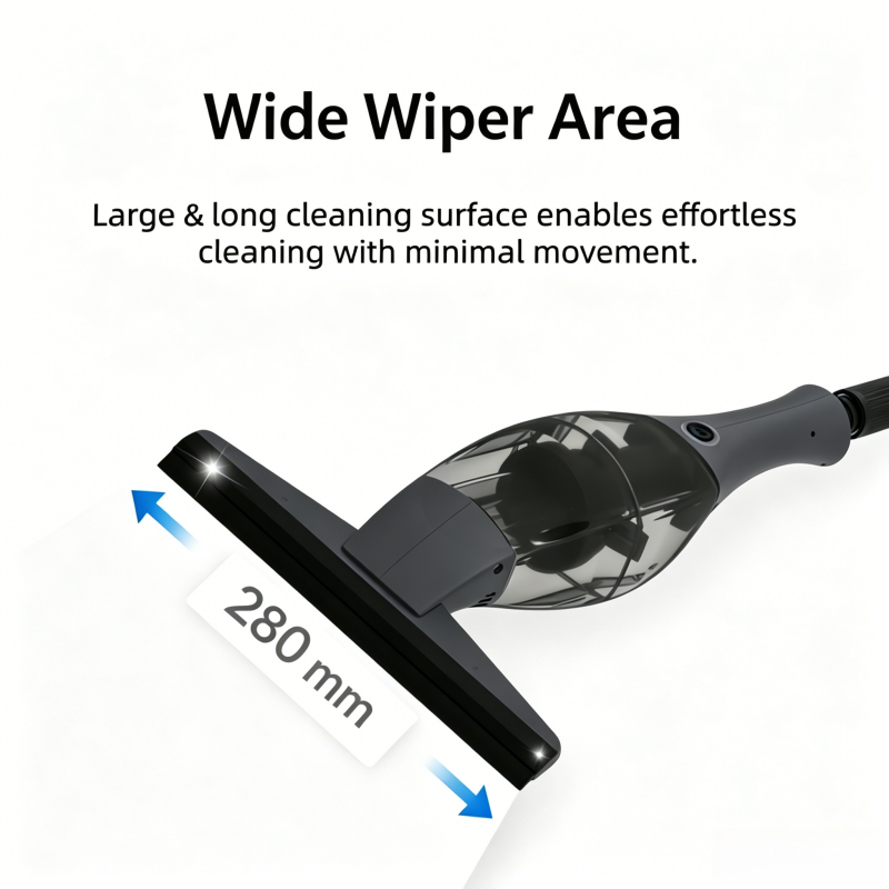 Window Cleaning Kit — Vacuum Squeegee, Spray Bottle & Telescopic Pole