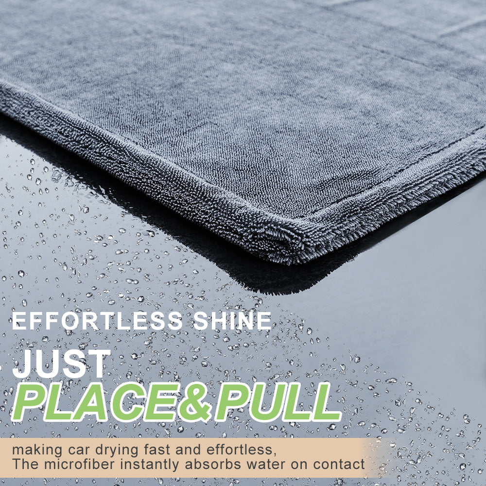 Microfiber Car Drying Towel – 1400 GSM Twisted Loop, Dries an Entire Car Without Wringing