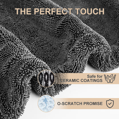 Microfiber Car Drying Towel – 1400 GSM Twisted Loop, Dries an Entire Car Without Wringing