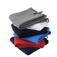 3-in-1 Golf Cleaning Kit – Waffle Microfiber Towel, Dual-Bristle Club Brush & Foldable Divot Tool with Ball Marker