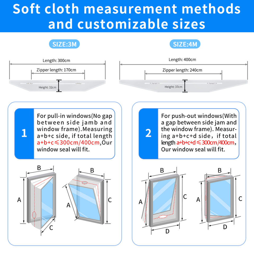 Window Seal for Portable Air Conditioners — Universal Hot Air Stop with Zipper