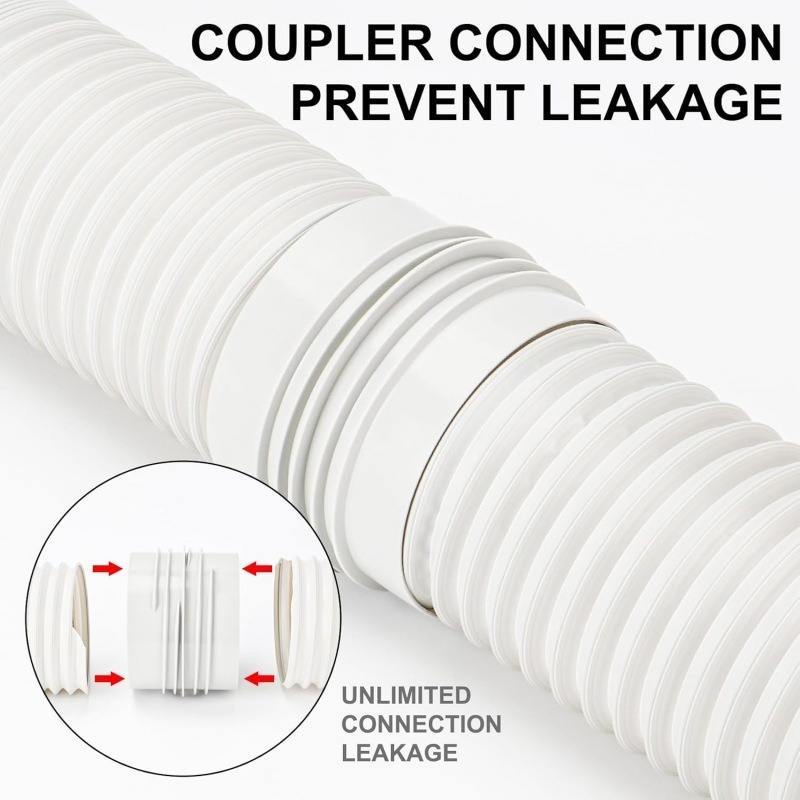 Universal Exhaust Hose Connector — Dual-Diameter 5.1" / 5.9", Leak-Resistant ABS