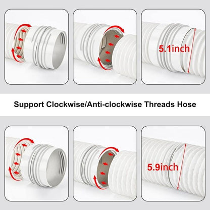 Universal Exhaust Hose Connector — Dual-Diameter 5.1" / 5.9", Leak-Resistant ABS