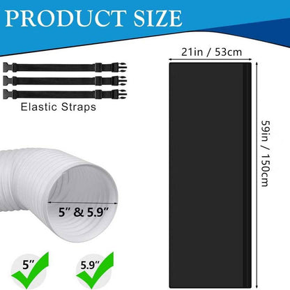 Insulated Exhaust Hose Wrap for Portable Air Conditioners — Keeps Radiated Heat Out of the Room