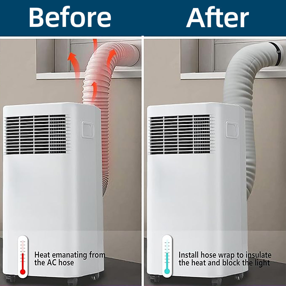 Insulated Exhaust Hose Wrap for Portable Air Conditioners — Keeps Radiated Heat Out of the Room