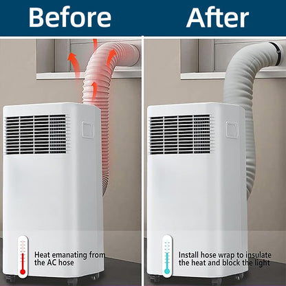 Insulated Exhaust Hose Wrap for Portable Air Conditioners — Keeps Radiated Heat Out of the Room