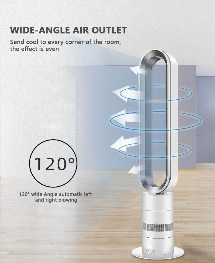 Bladeless Tower Fan — 39" DC Fan with Remote, 10 Speeds & 120° Oscillation