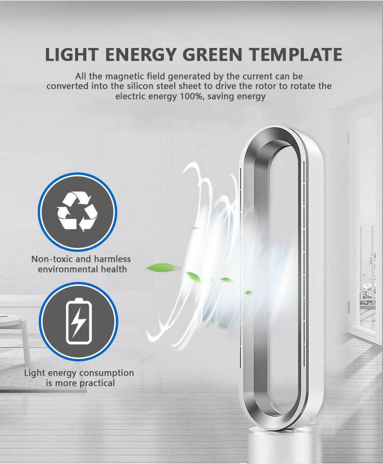 Bladeless Tower Fan — 39" DC Fan with Remote, 10 Speeds & 120° Oscillation