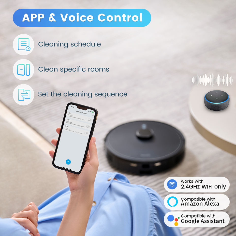Self-Emptying Robot Vacuum — Vacuums, Sweeps & Mops, Room Mapping, App & Voice Control