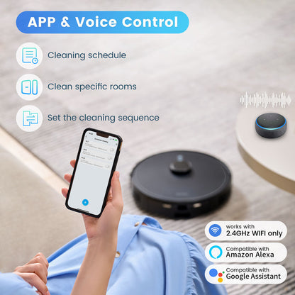 Self-Emptying Robot Vacuum — Vacuums, Sweeps & Mops, Room Mapping, App & Voice Control