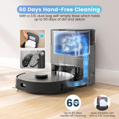 Self-Emptying Robot Vacuum — Vacuums, Sweeps & Mops, Room Mapping, App & Voice Control
