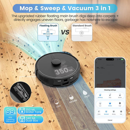 Self-Emptying Robot Vacuum — Vacuums, Sweeps & Mops, Room Mapping, App & Voice Control