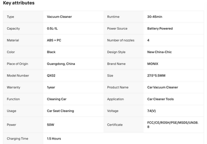Cordless Handheld Vacuum & Blower — 6 Attachments, 45-Minute Runtime, USB-C